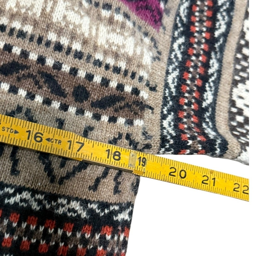 Valerie Stevens Fair Isle Sweater Women S Lambswool Angora Cozy Nordic Apres Ski - Picture 11 of 12